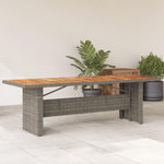 VIDAXL Table de jardin et dessus en bois d'acacia gris resine tressee