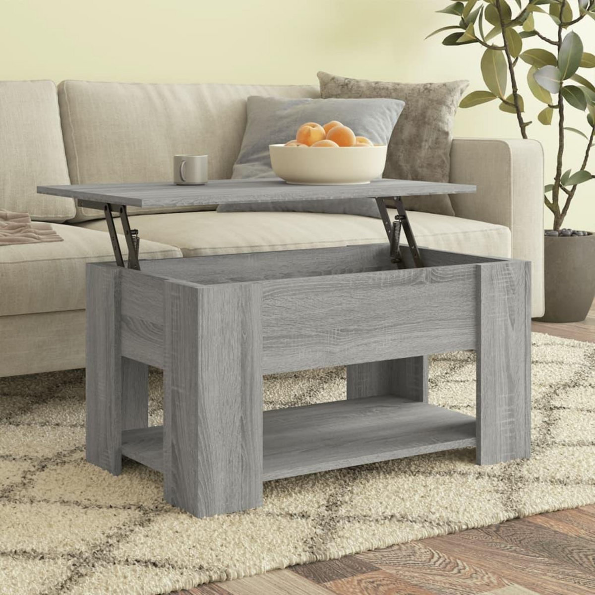 VIDAXL Table basse Sonoma gris 79x49x41 cm Bois d'ingenierie