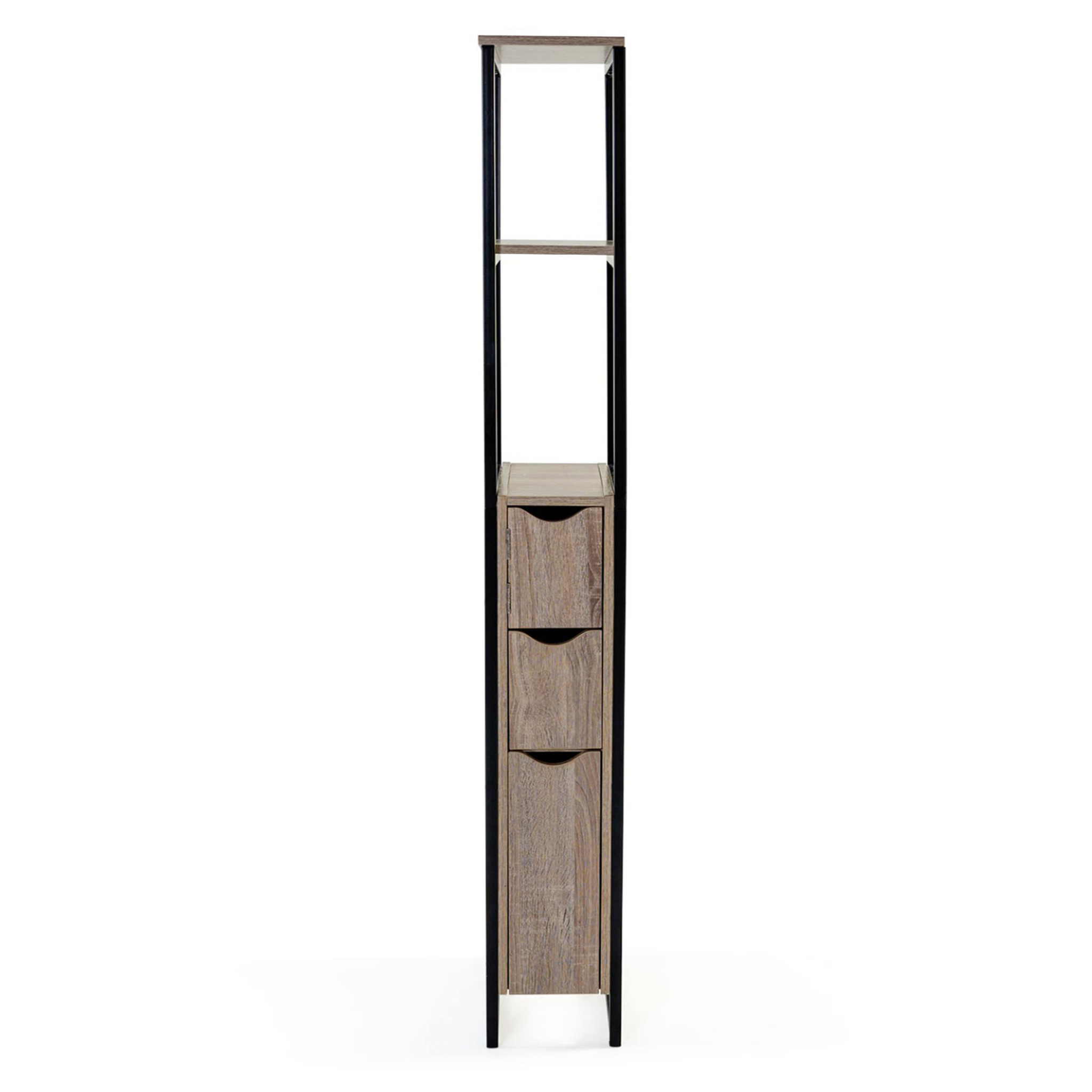 Voir la diapositive 5 : ID MARKET Meuble wc 3 portes detroit design industriel avec étagères