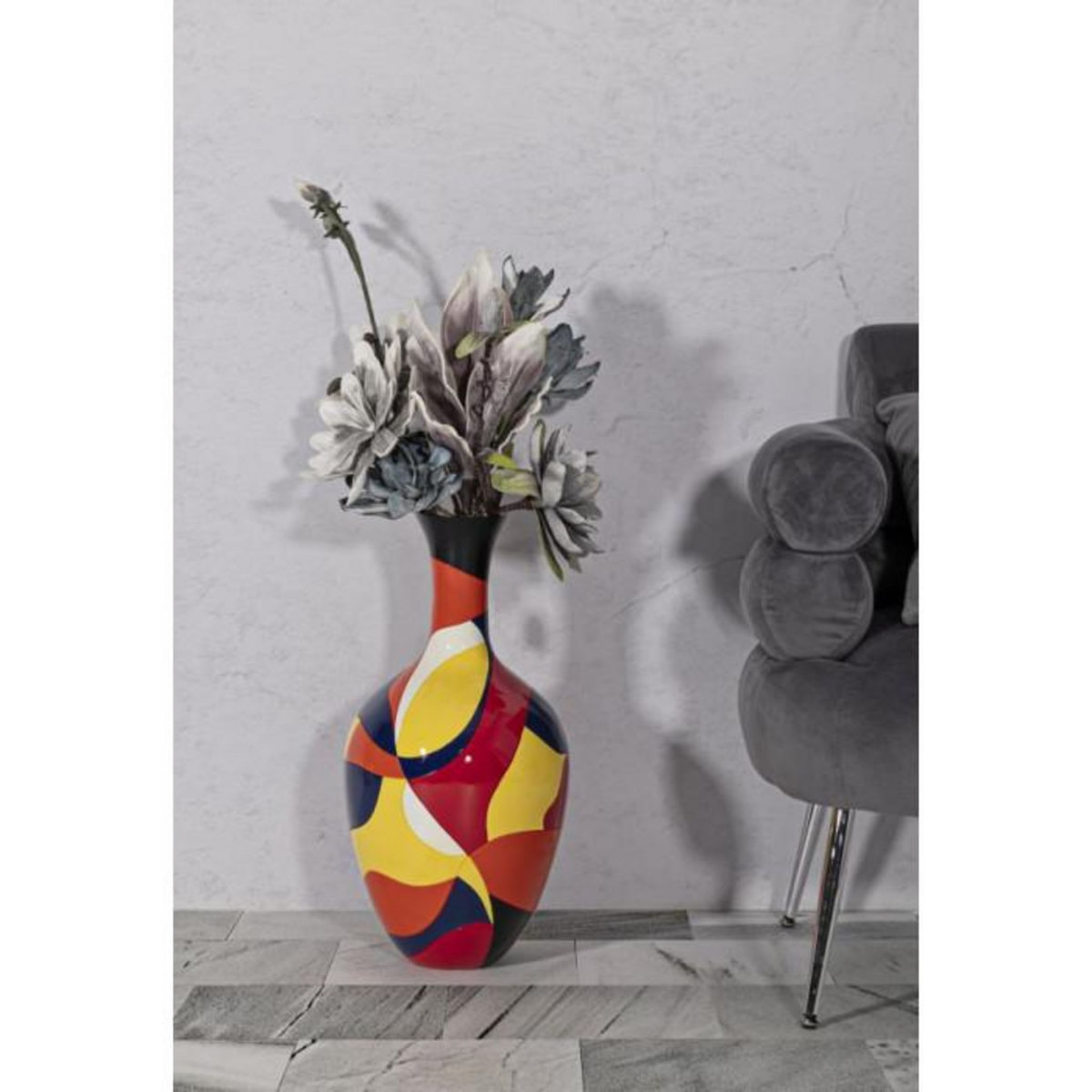 Paris Prix Vase Déco en Résine  Rubic  59cm Multicolore