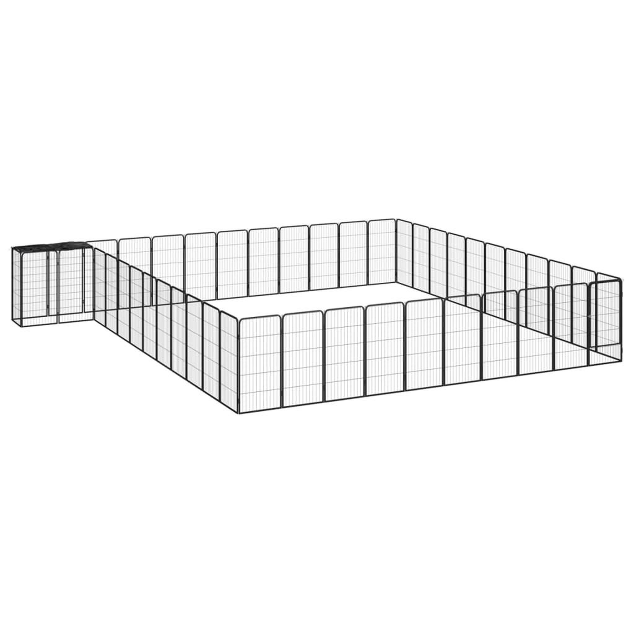 VIDAXL Parc pour chien 46panneaux Noir 50x100cm Acier enduit de poudre