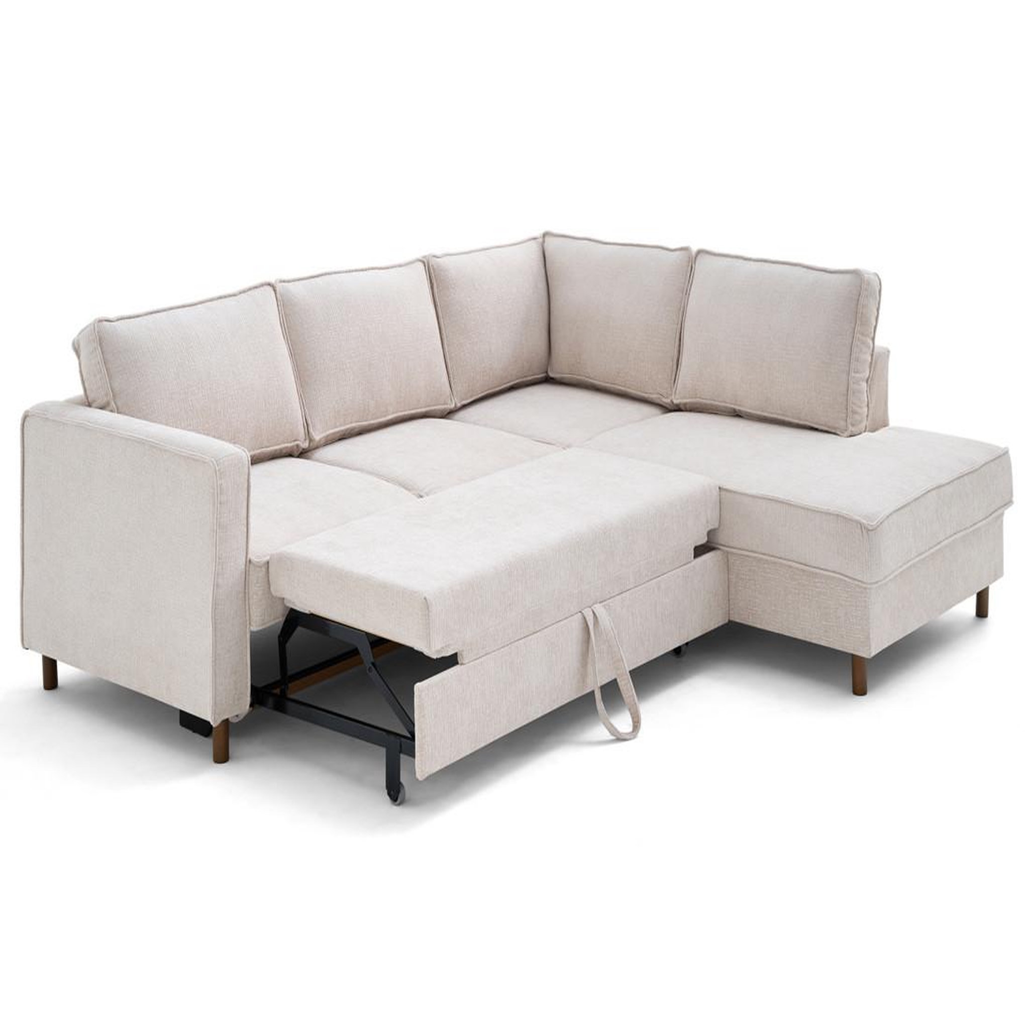 Voir la diapositive 2 : LISA DESIGN Jake - canapé d'angle droit 5 places convertible en tissu velours relief