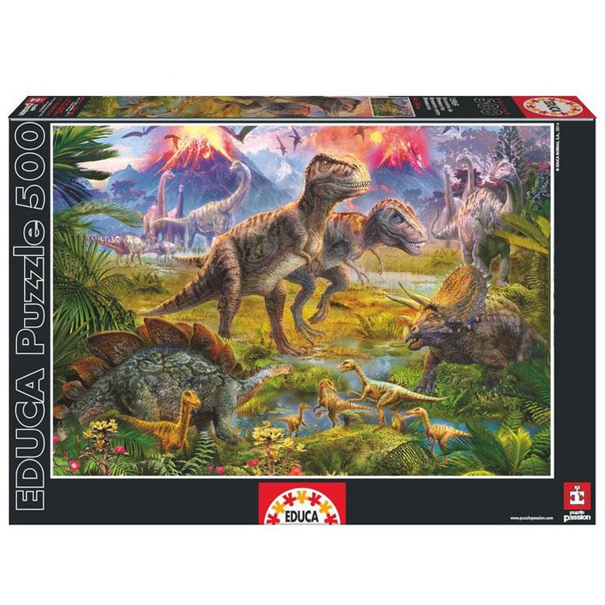 Voir la diapositive 2 : EDUCA Puzzle 500 pièces : Au temps des dinosaures