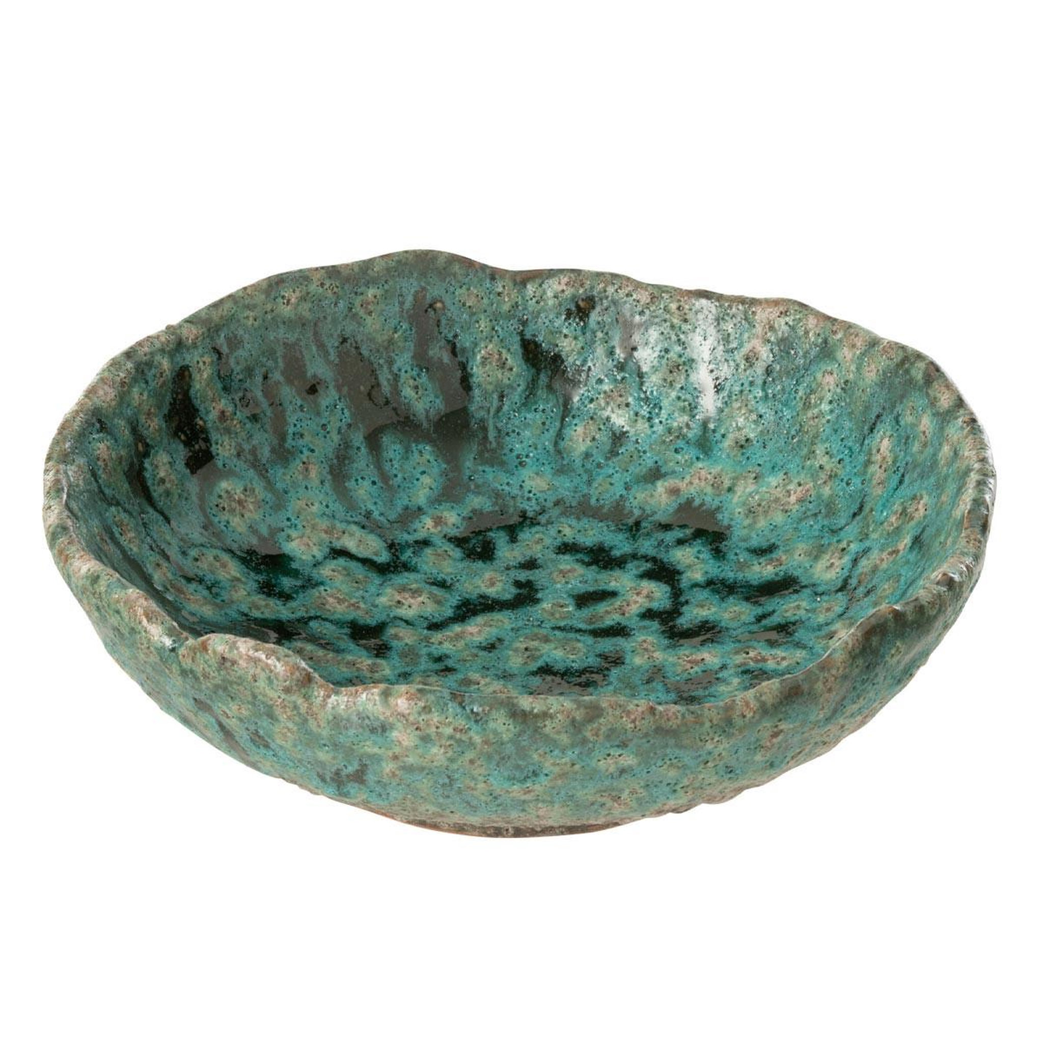 J-LINE Coupelle déco en céramique  naga  20cm bleu azur