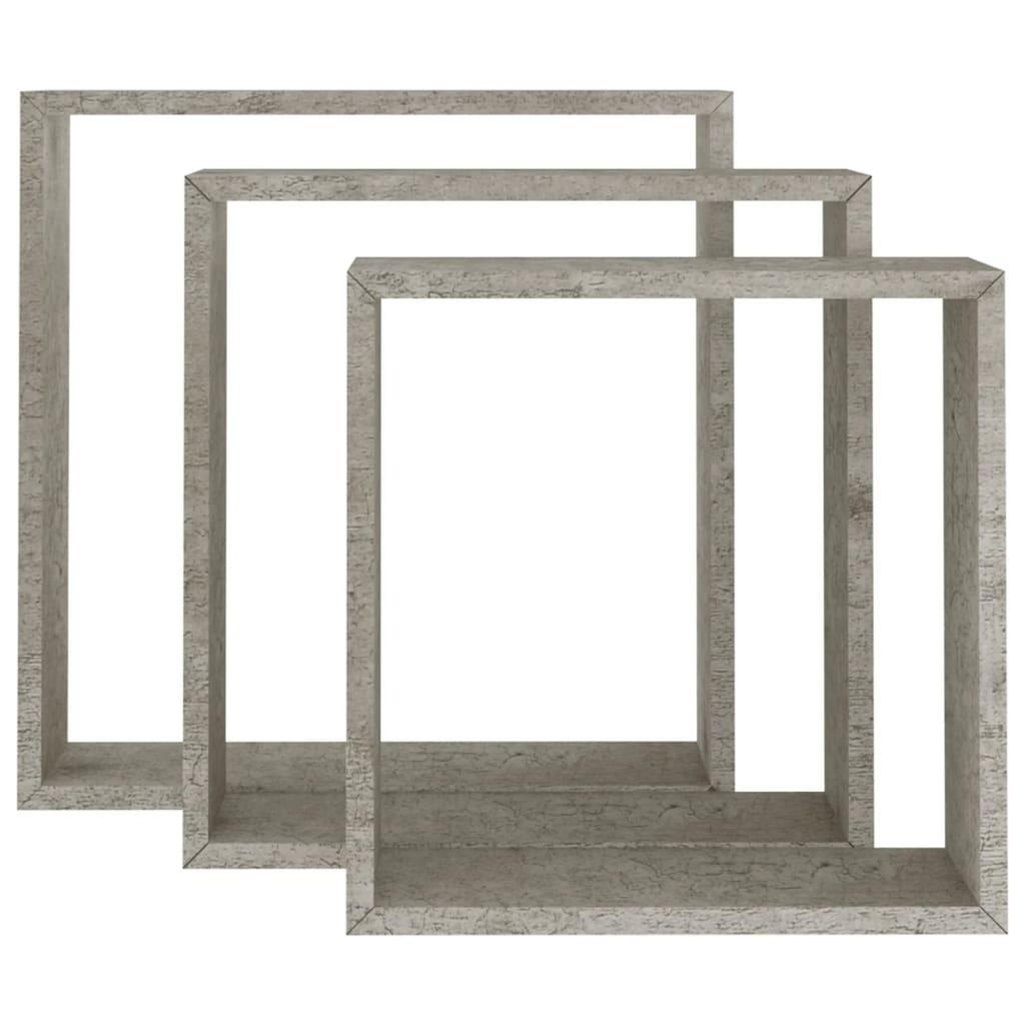 Voir la diapositive 4 : VIDAXL Etageres murales sous forme de cube 3 pcs Gris beton