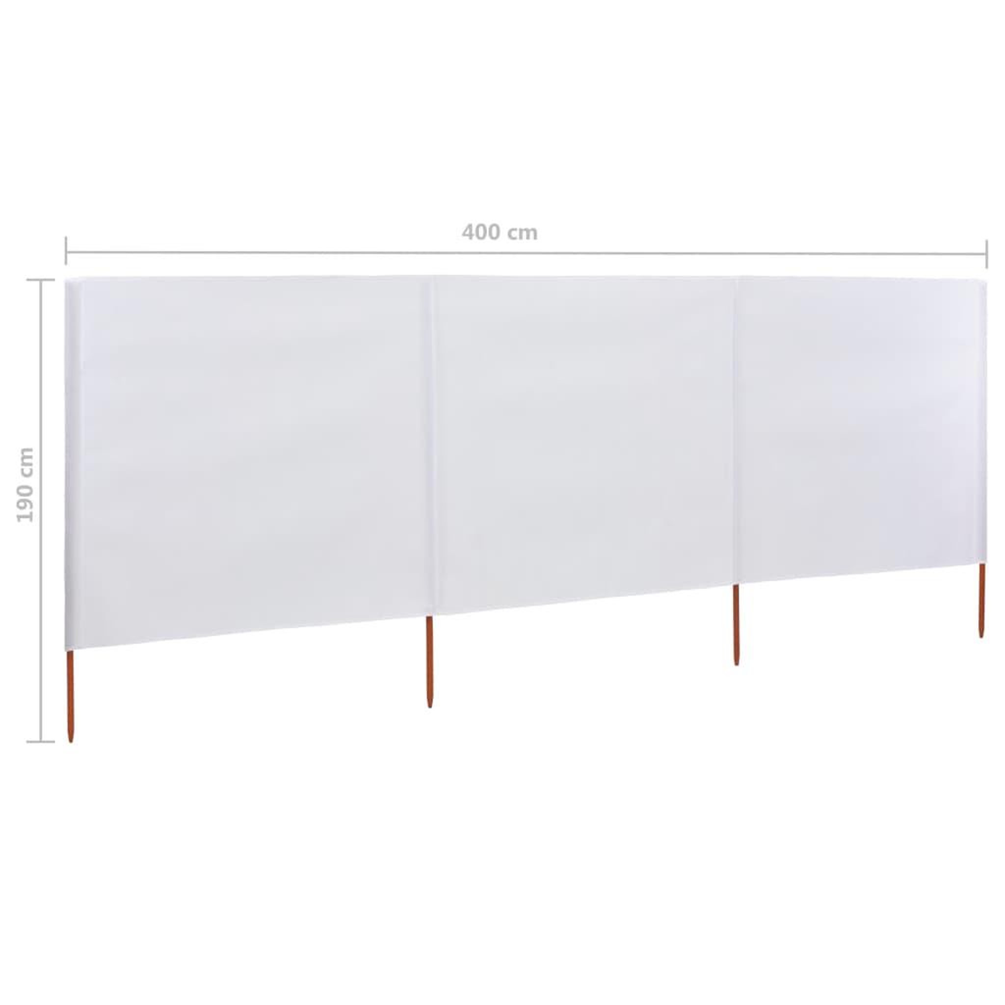 Voir la diapositive 6 : VIDAXL Paravent 3 panneaux Tissu 400 x 160 cm Blanc sable