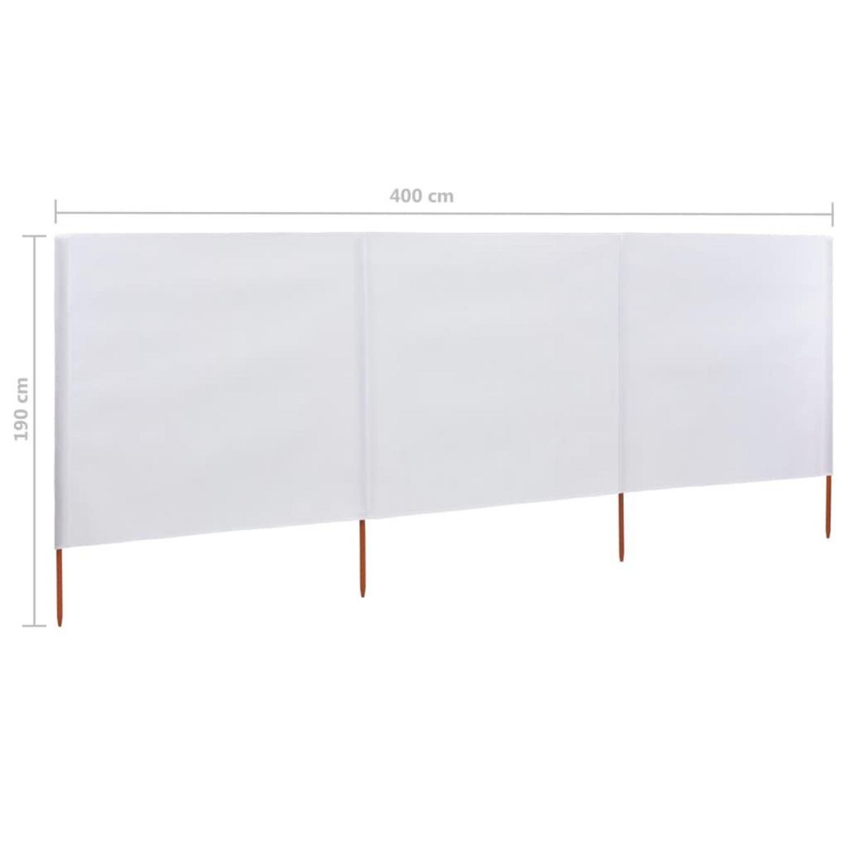 VIDAXL Paravent 3 panneaux Tissu 400 x 160 cm Blanc sable