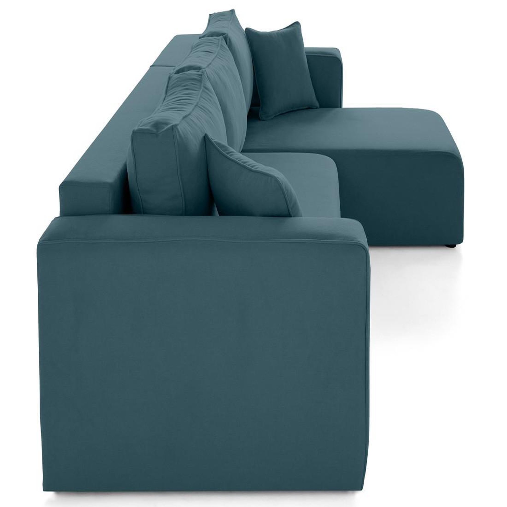 Voir la diapositive 4 : BEST MOBILIER Topaze - canapé d'angle déhoussable réversible 4 places en tissu