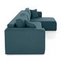 Voir la diapositive 4 : BEST MOBILIER Topaze - canapé d'angle déhoussable réversible 4 places en tissu