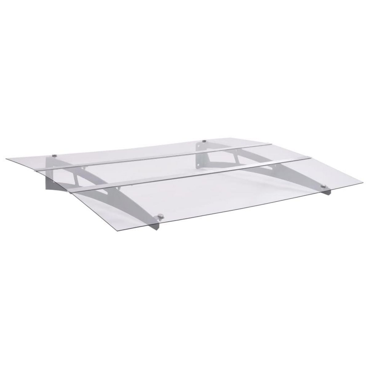 VIDAXL Auvent de porte argente et transparent 120x90 cm polycarbonate