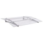 VIDAXL Auvent de porte argente et transparent 120x90 cm polycarbonate