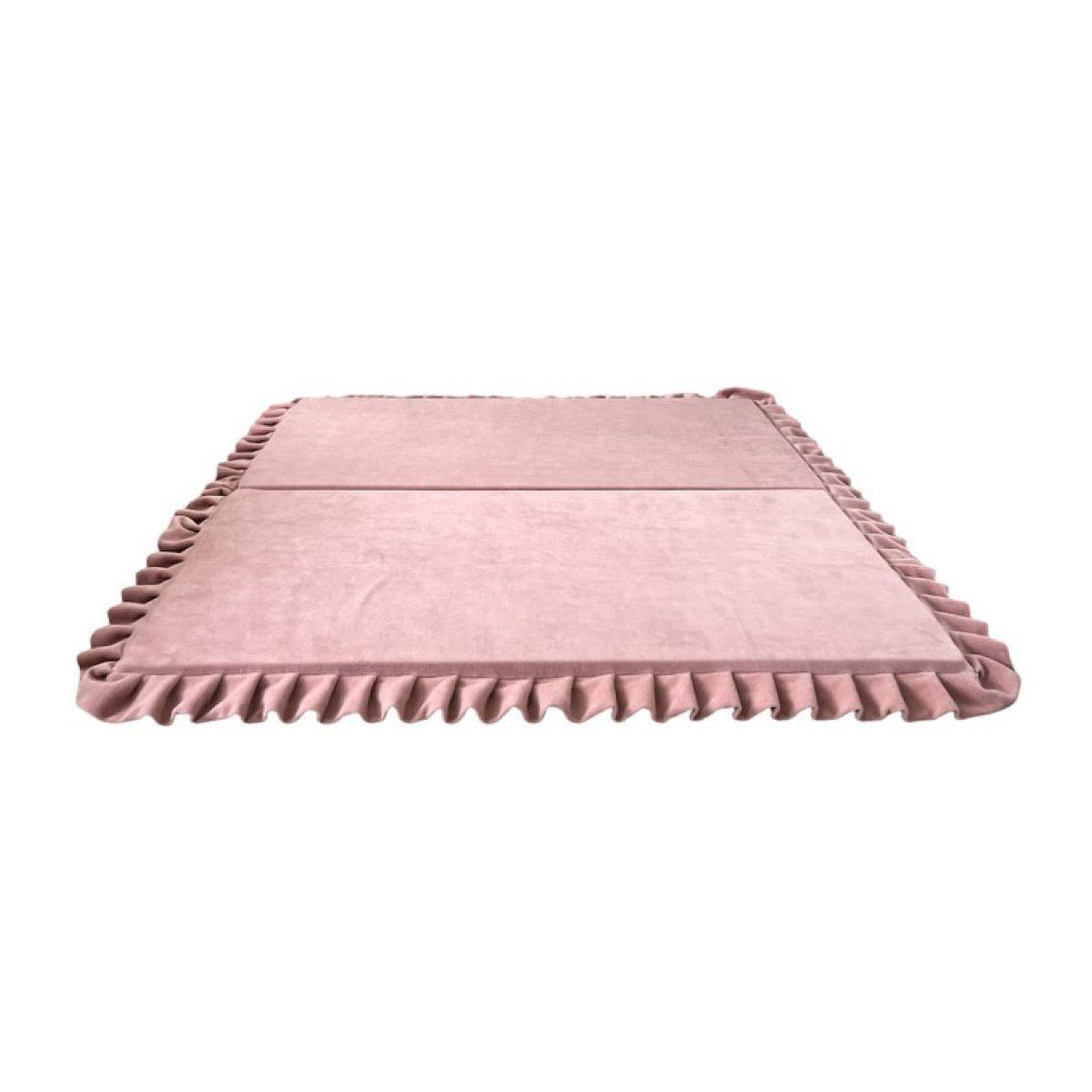 MONIO FOR KIDS Tapis de jeu pliable en velours carré rose 105x105