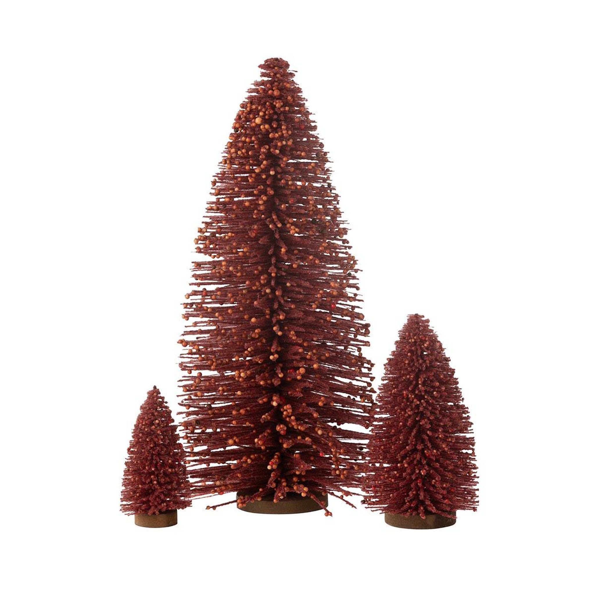 Voir la diapositive 2 : J-LINE Sapin de noël déco  baies  48cm rouge
