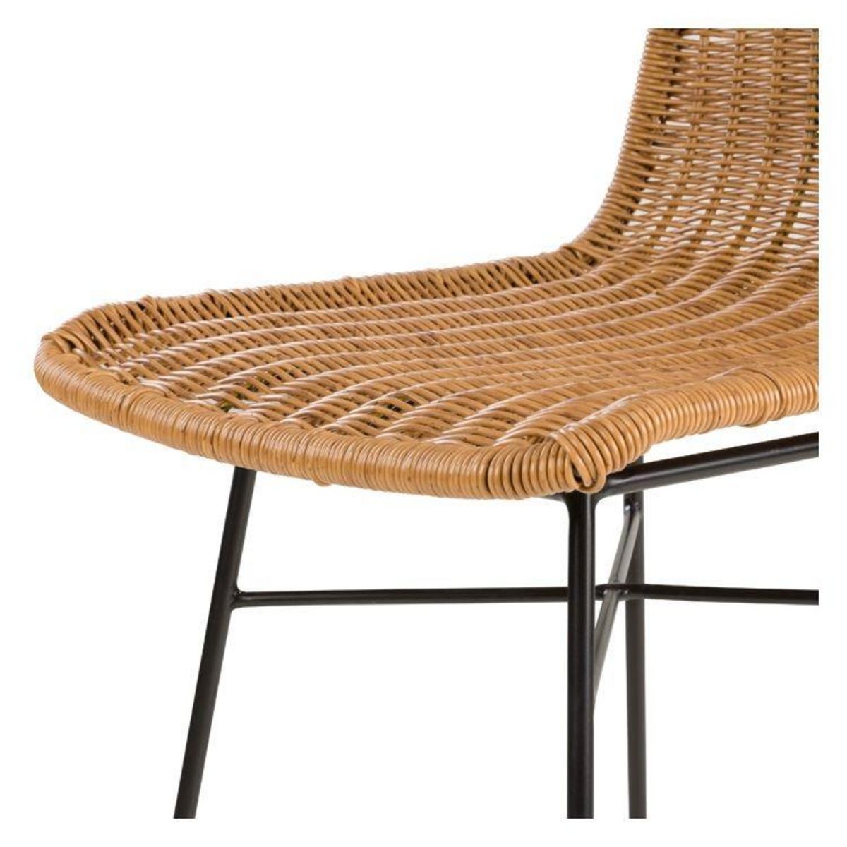 Rendez vous déco Lot de 2 chaises de bar mi-hauteur 63 cm en résine tressée marron - Mandya