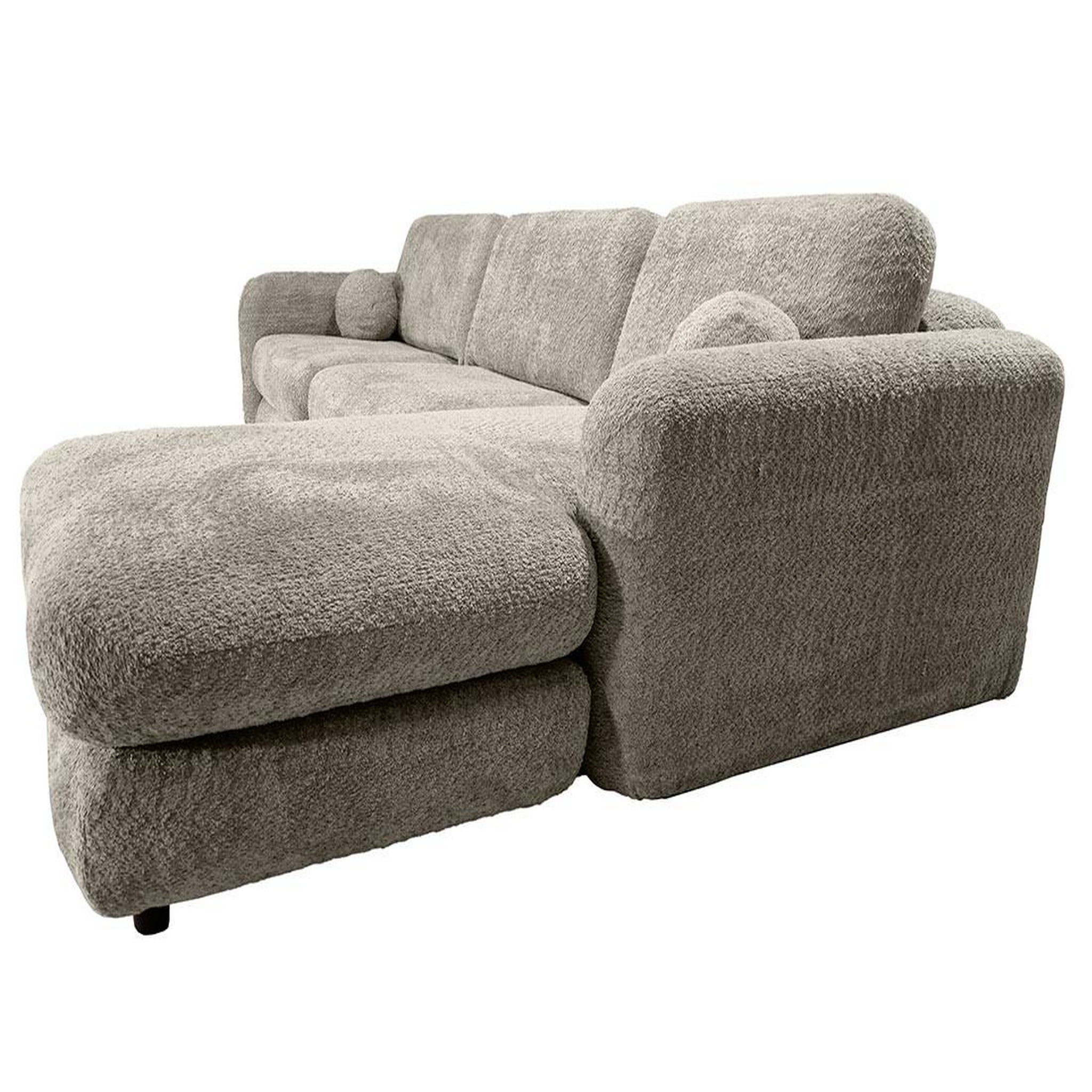 Voir la diapositive 3 : BEST MOBILIER Rachel - canapé d'angle droit 4 places en tissu bouclette