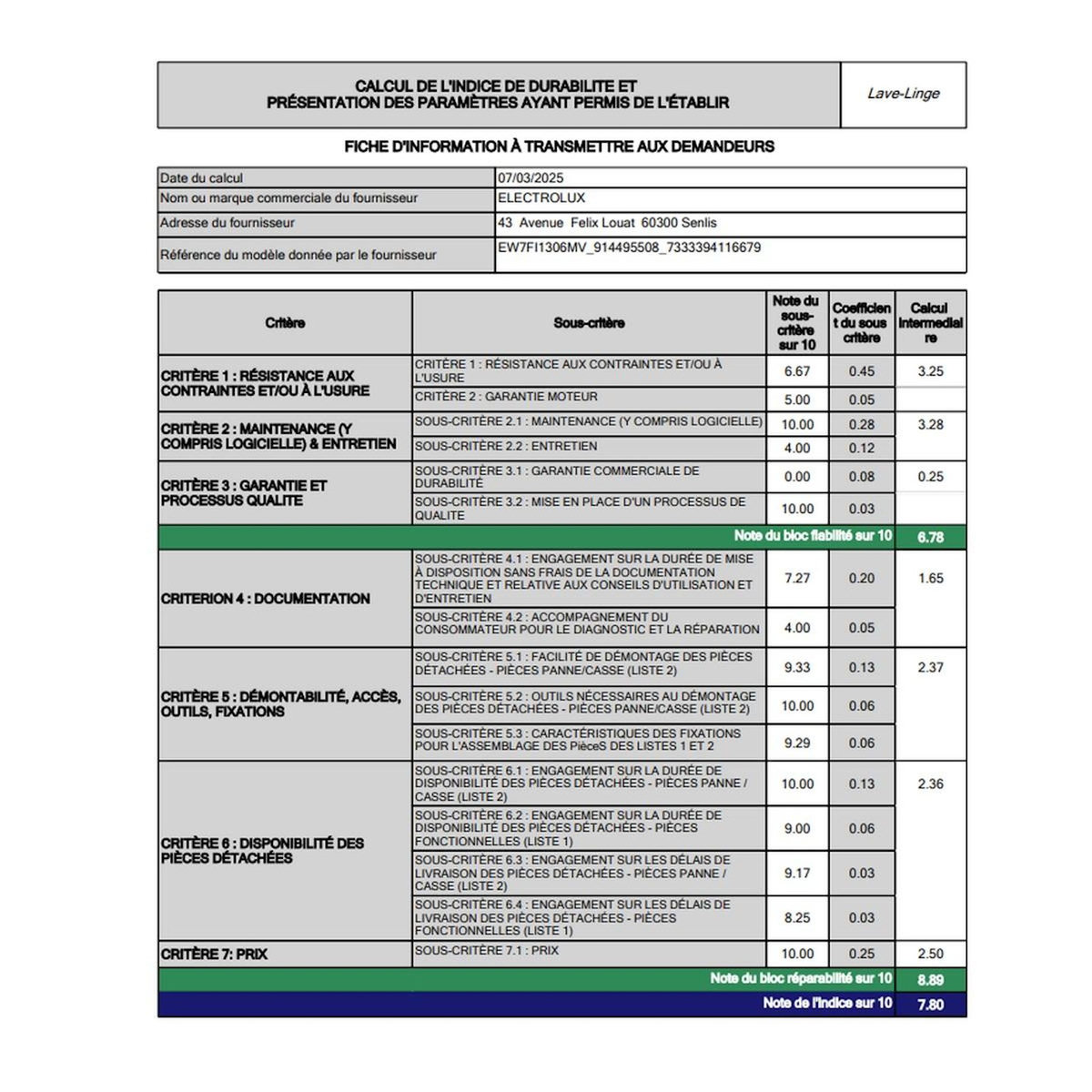 ELECTROLUX Lave-linge frontal 10kg 1600 tours/min - EW7FI1306MV