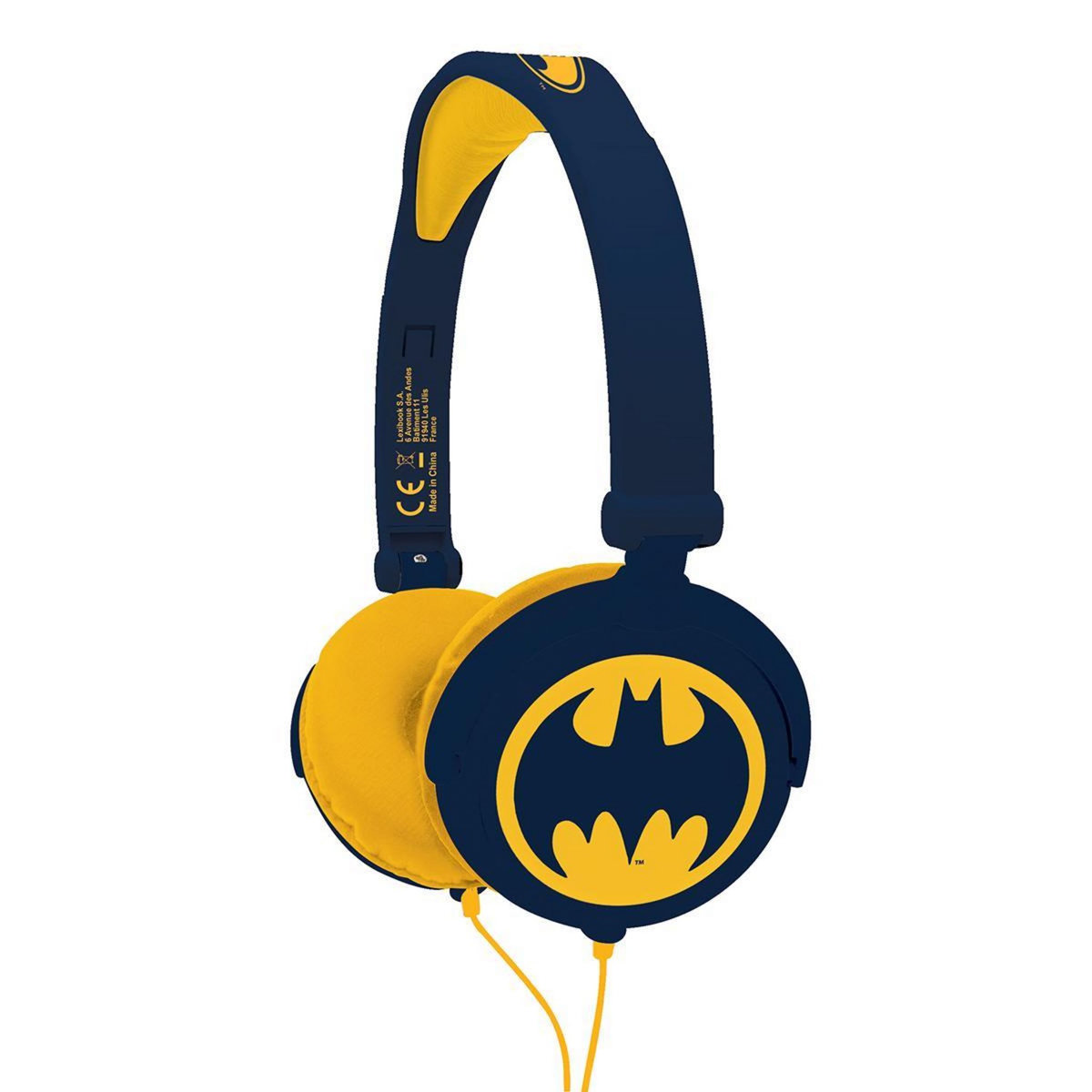 Lexibook Casque stéréo filaire pliable Batman avec limitation de volume d'écoute