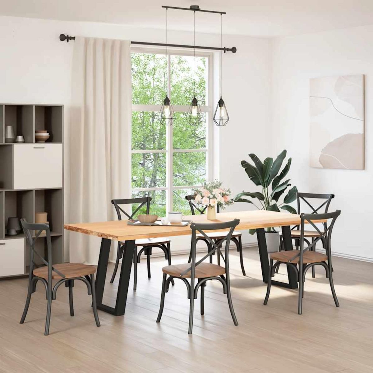 VIDAXL Pieds de table a manger forme de U 2 pcs noir 60x(72-73) cm