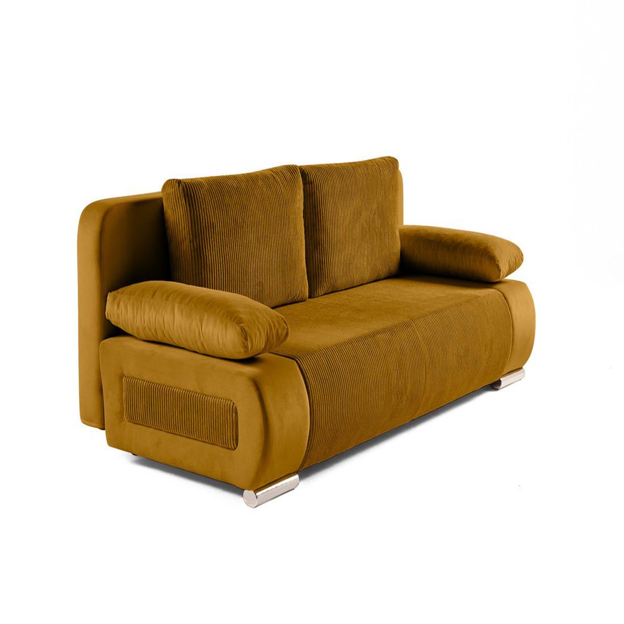 Voir la diapositive 4 : BEST MOBILIER Elio - canapé 3 places convertible - avec coffre - en velours et velours côtelé