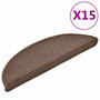 Voir la diapositive 2 : VIDAXL Tapis d'escalier 15 pcs Marron cafe 56 x 17 x 3 cm