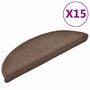 Voir la diapositive 2 : VIDAXL Tapis d'escalier 15 pcs Marron cafe 56 x 17 x 3 cm