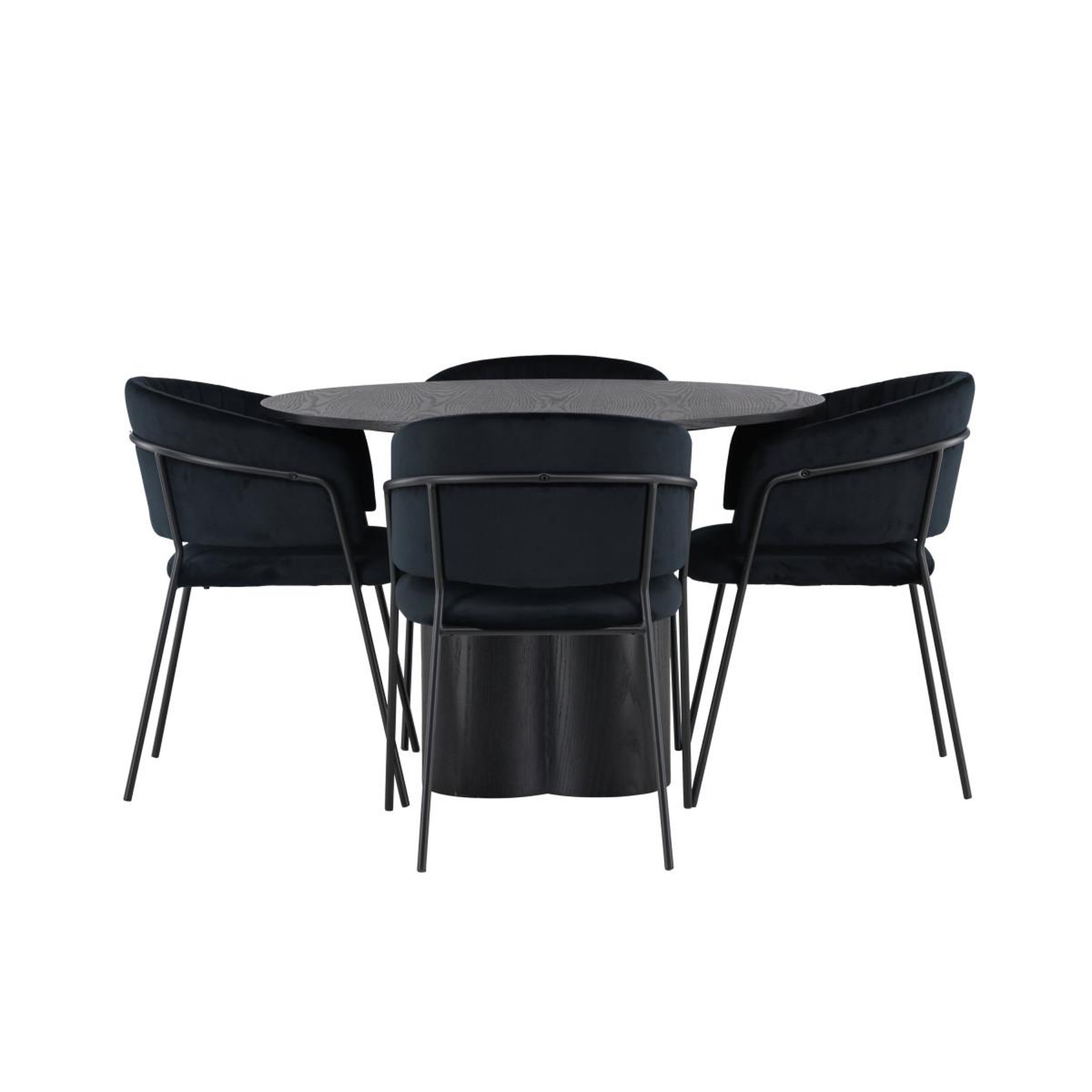Voir la diapositive 2 : Paris Prix Ensemble table à manger & 4 chaises  olivia & selma  110cm noir