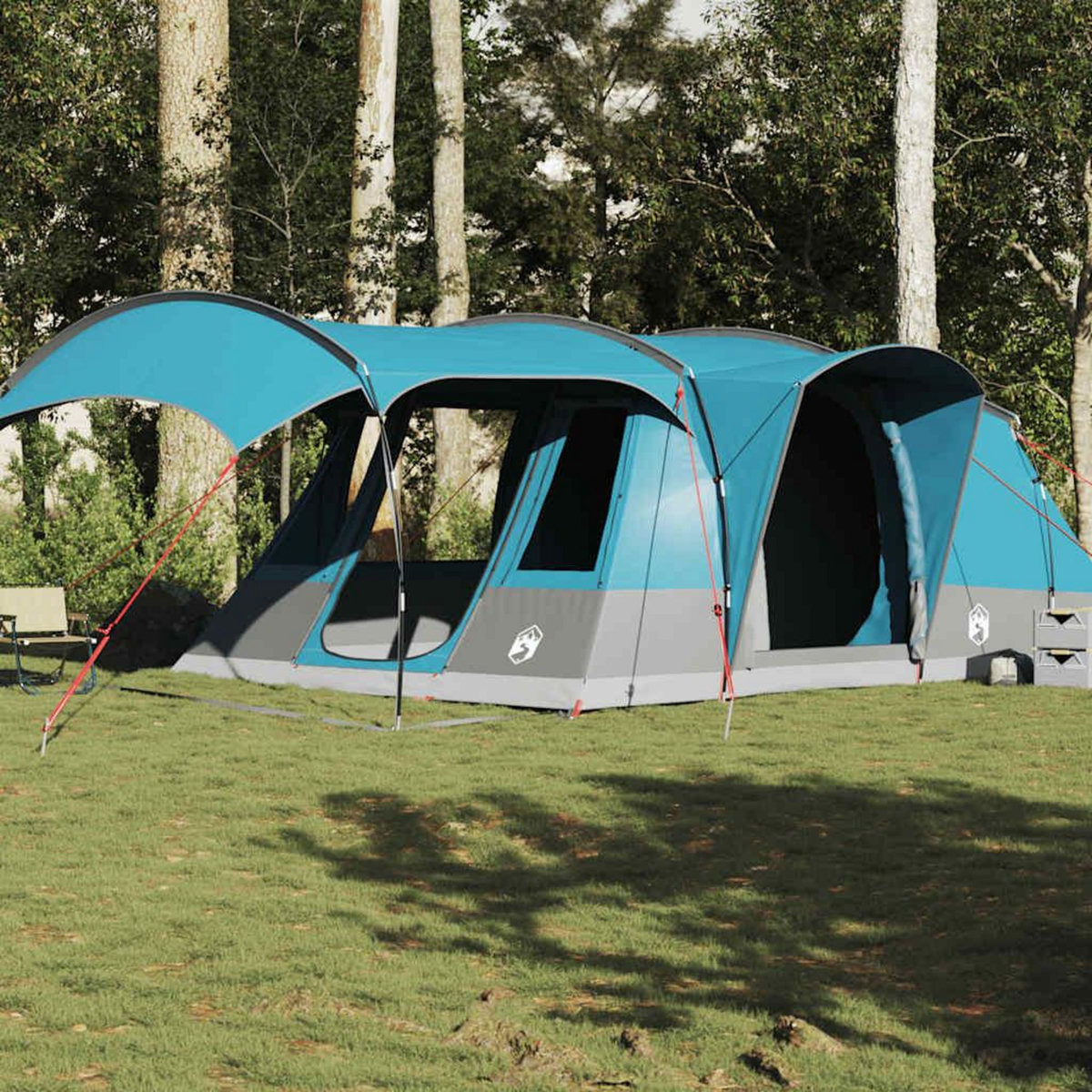 VIDAXL Tente de camping tunnel 5 personnes bleu impermeable