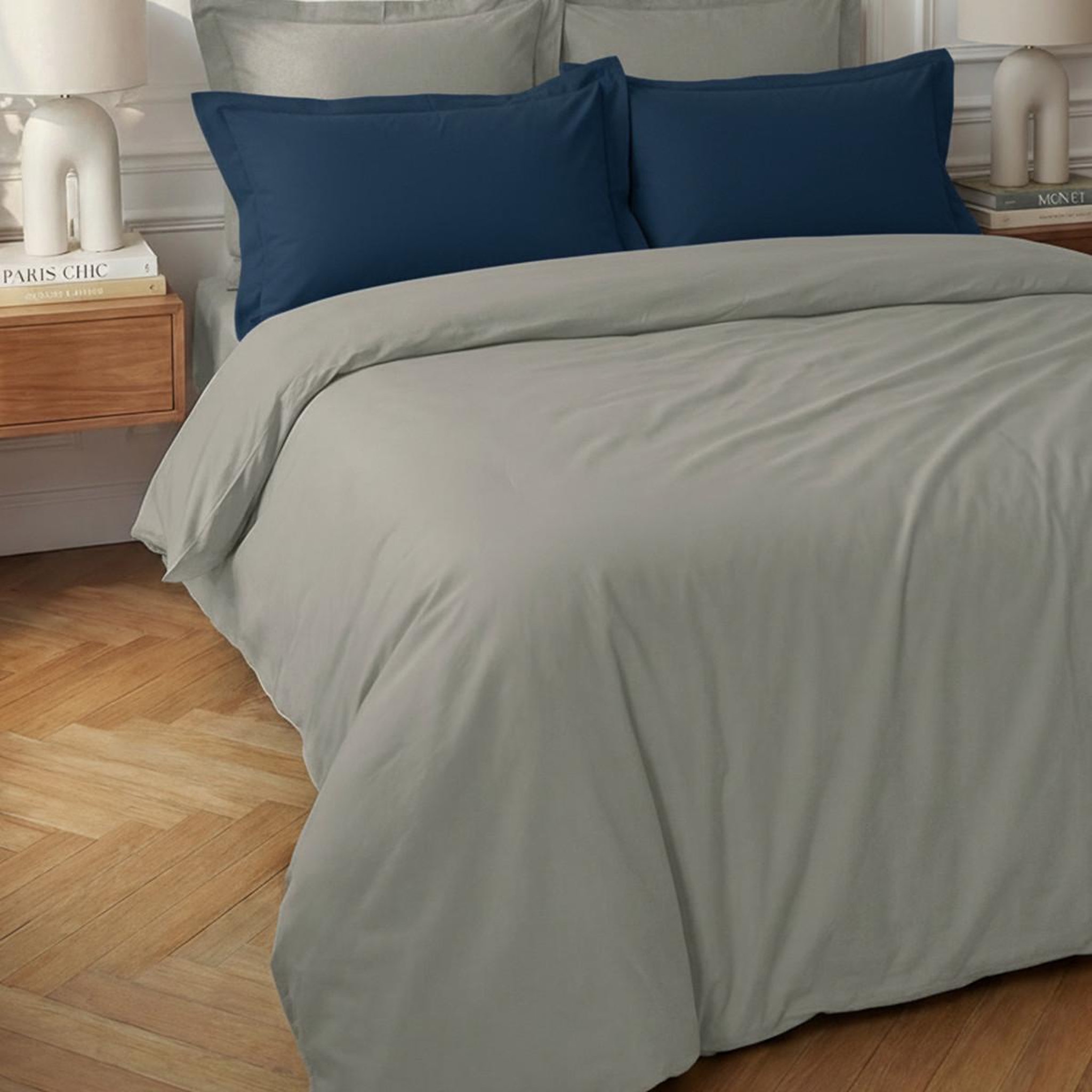Voir la diapositive 4 : Sensei Maison Housse de couette en percale coton SOFT PERCALE