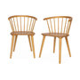 Voir la diapositive 1 : SWEEEK Lot de 2 chaises naturelles à barreaux en bois et contreplaqué. Paula. L 51 x P 53 x H 75cm