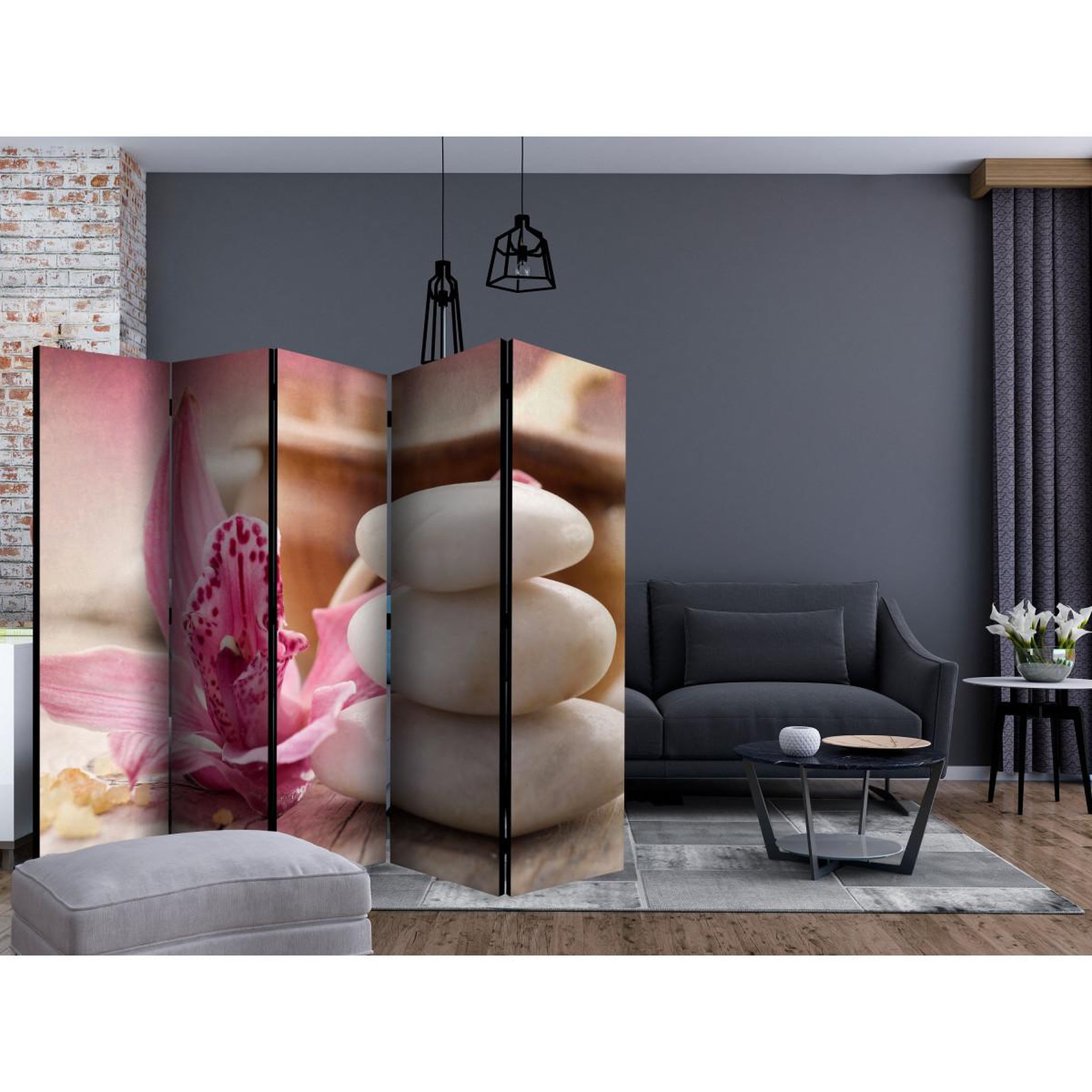 Voir la diapositive 2 : Paris Prix Paravent 5 volets  zen & spa  172x225cm