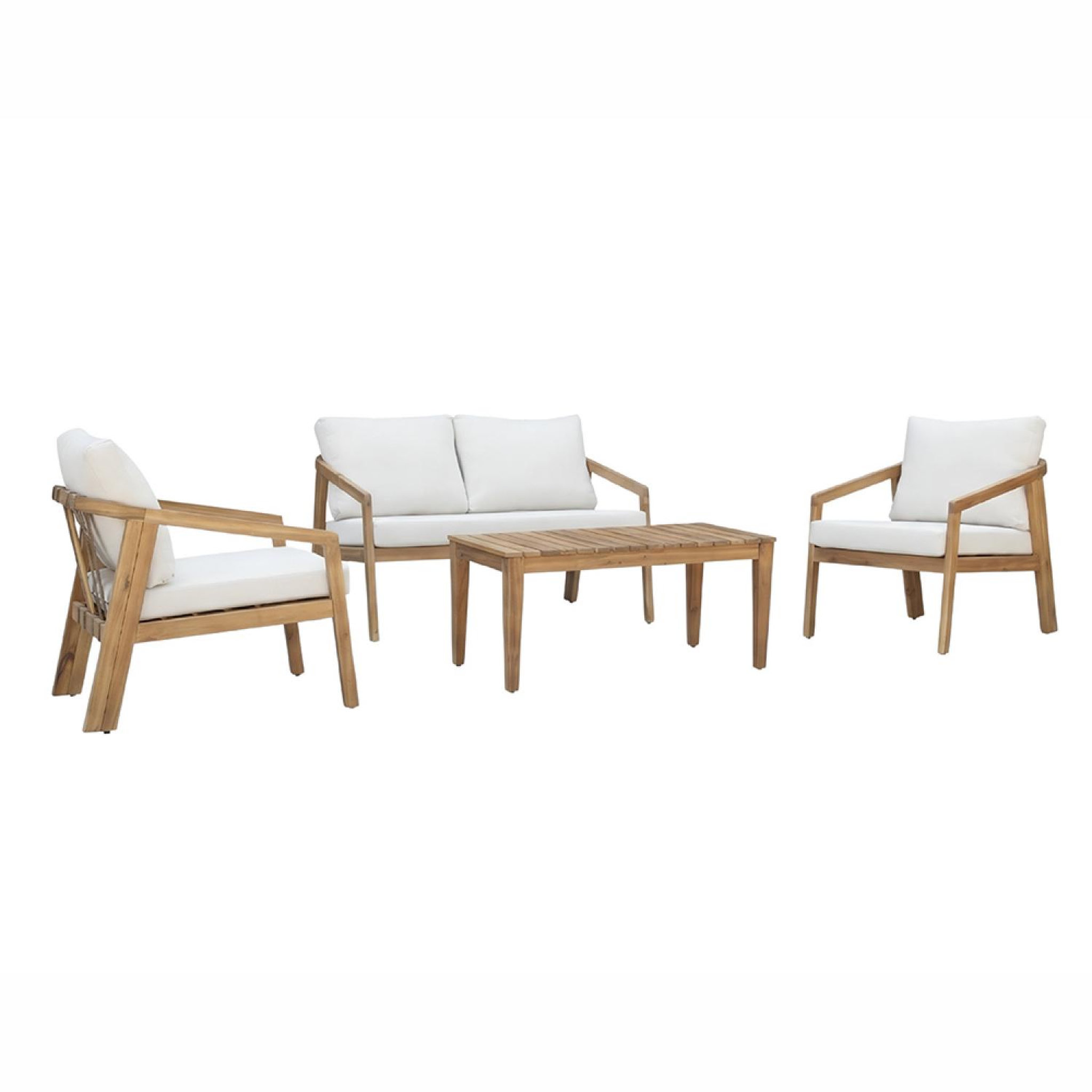 CONCEPT USINE Salon de jardin 4 places en acacia sapa