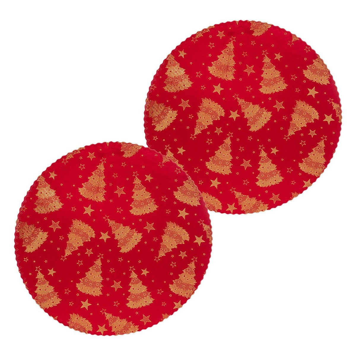 FEERIC LIGHT & CHRISTMAS Lot de 2 sets de table en velours SAPIN