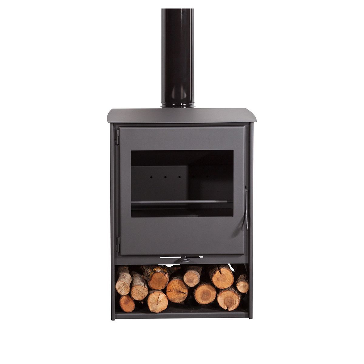 Juan Panadero Poêle à bois 7,4 Kw avec bûcher - MILANO TITANIUM