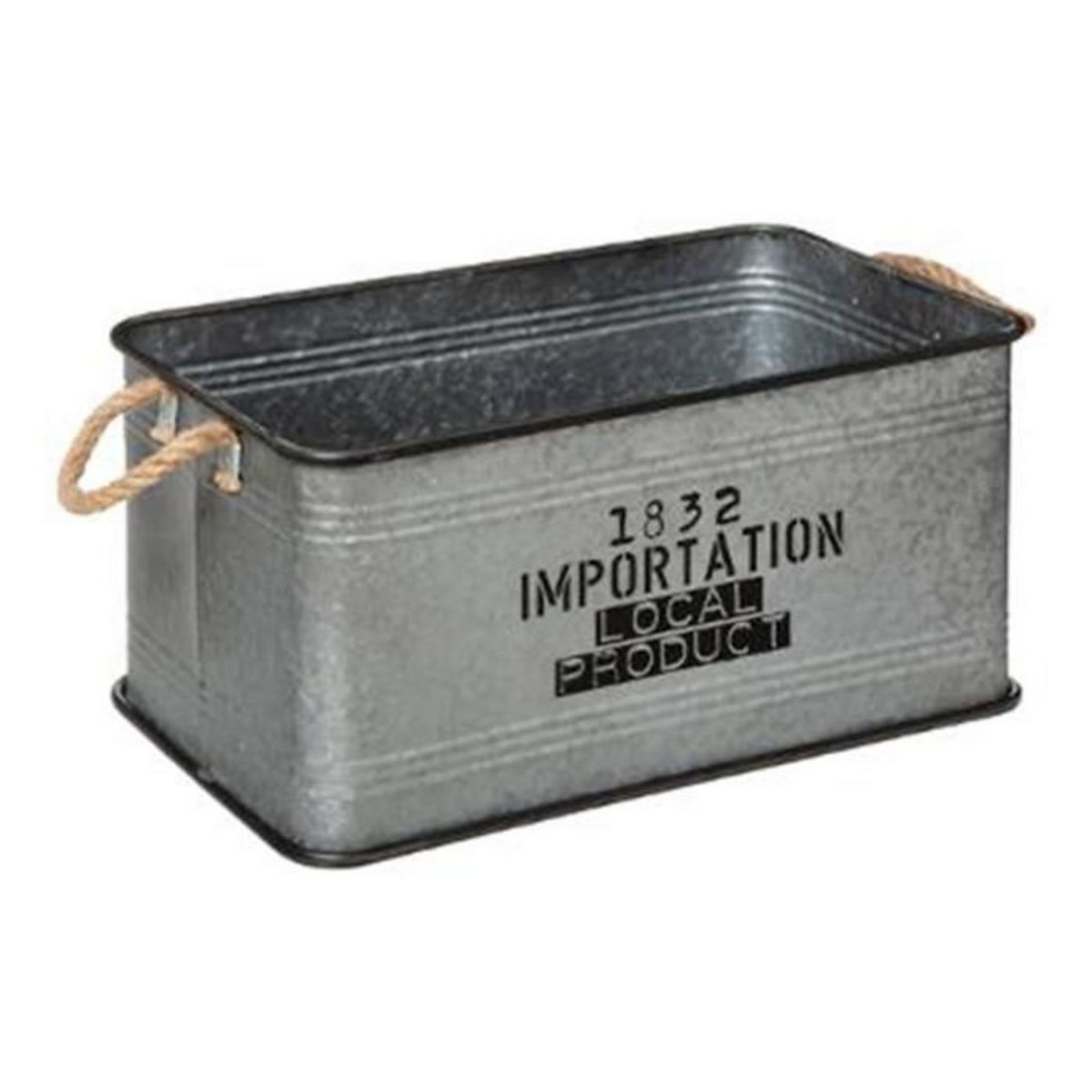 ATMOSPHERA Lot de 3 Malles Déco Vintage  Zinc  60cm Gris