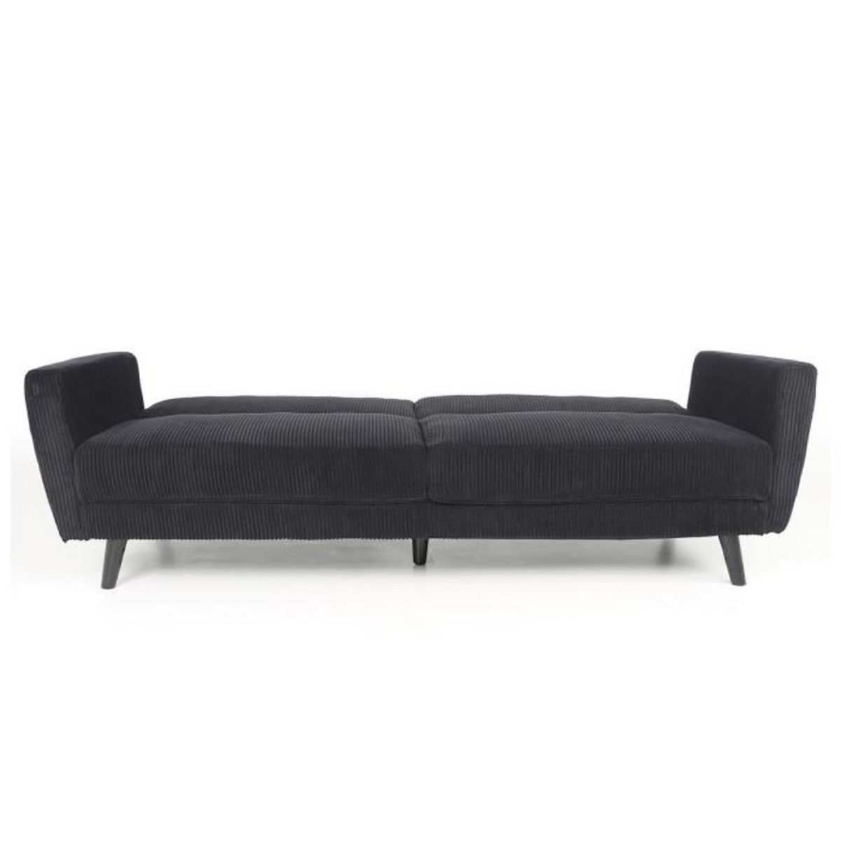 Paris Prix Canapé Convertible en Velours  Garry  220cm Noir