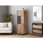 BEST MOBILIER Come - vitrine - effet bois - 1 porte - 60x182 cm. Coloris disponibles : Marron