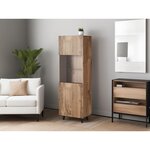 BEST MOBILIER Come - vitrine - effet bois - 1 porte - 60x182 cm. Coloris disponibles : Marron