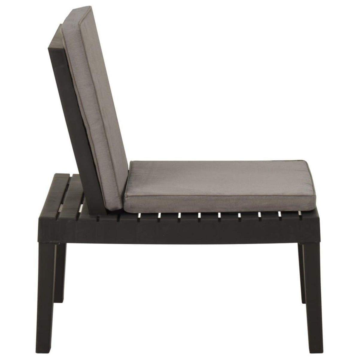 VIDAXL Chaise de salon de jardin avec coussin Plastique Gris