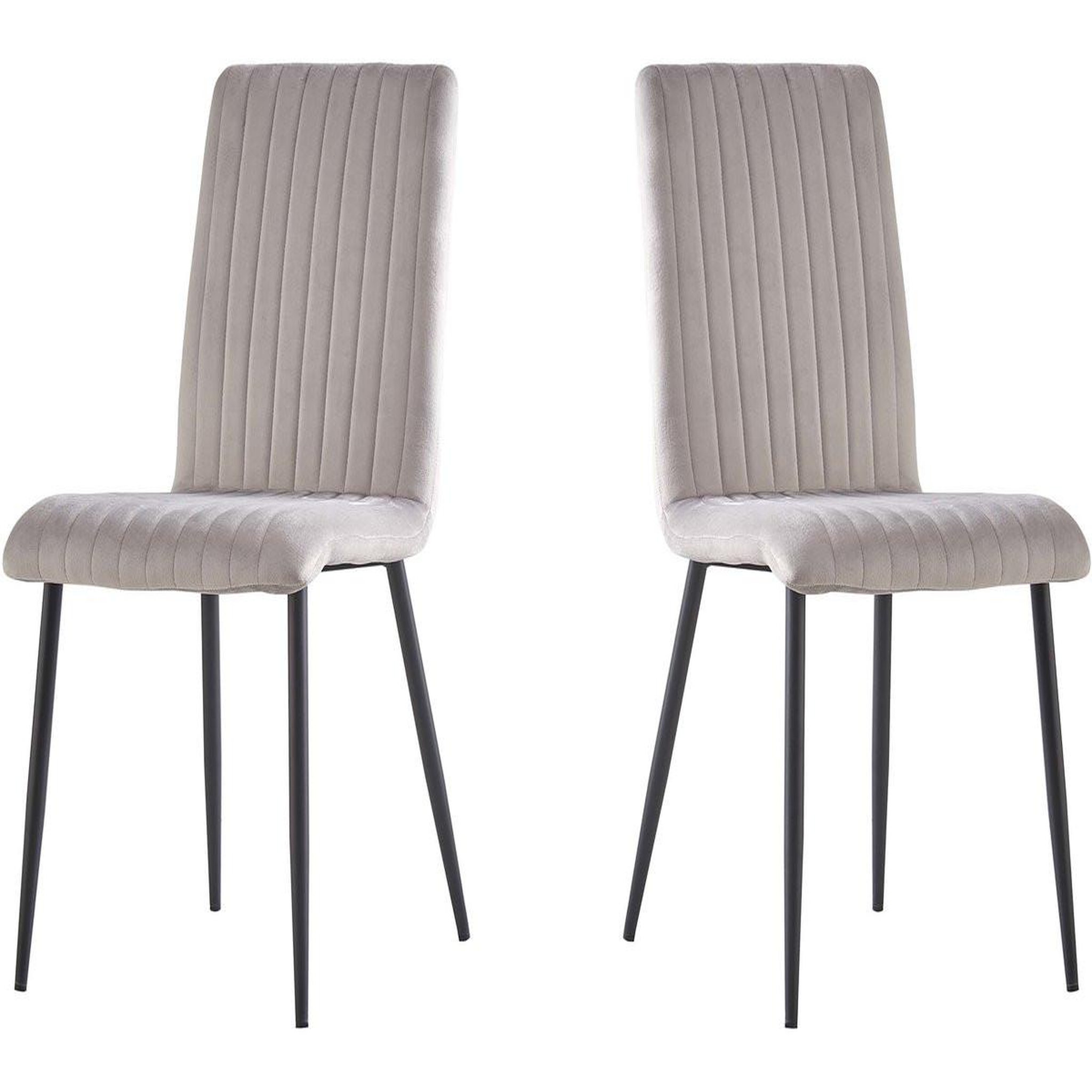 Habitat et Jardin Lot de 2 chaises en velours  henley  - gris clair