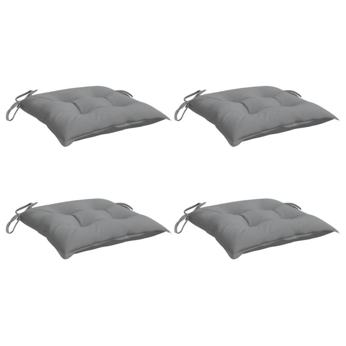 VIDAXL Coussins de chaise lot de 4 gris 50x50x7 cm tissu oxford