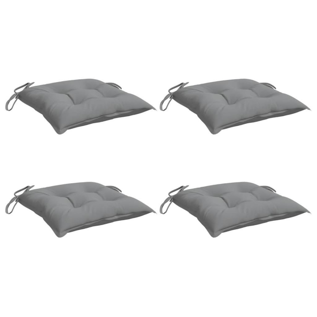 VIDAXL Coussins de chaise lot de 4 gris 50x50x7 cm tissu oxford