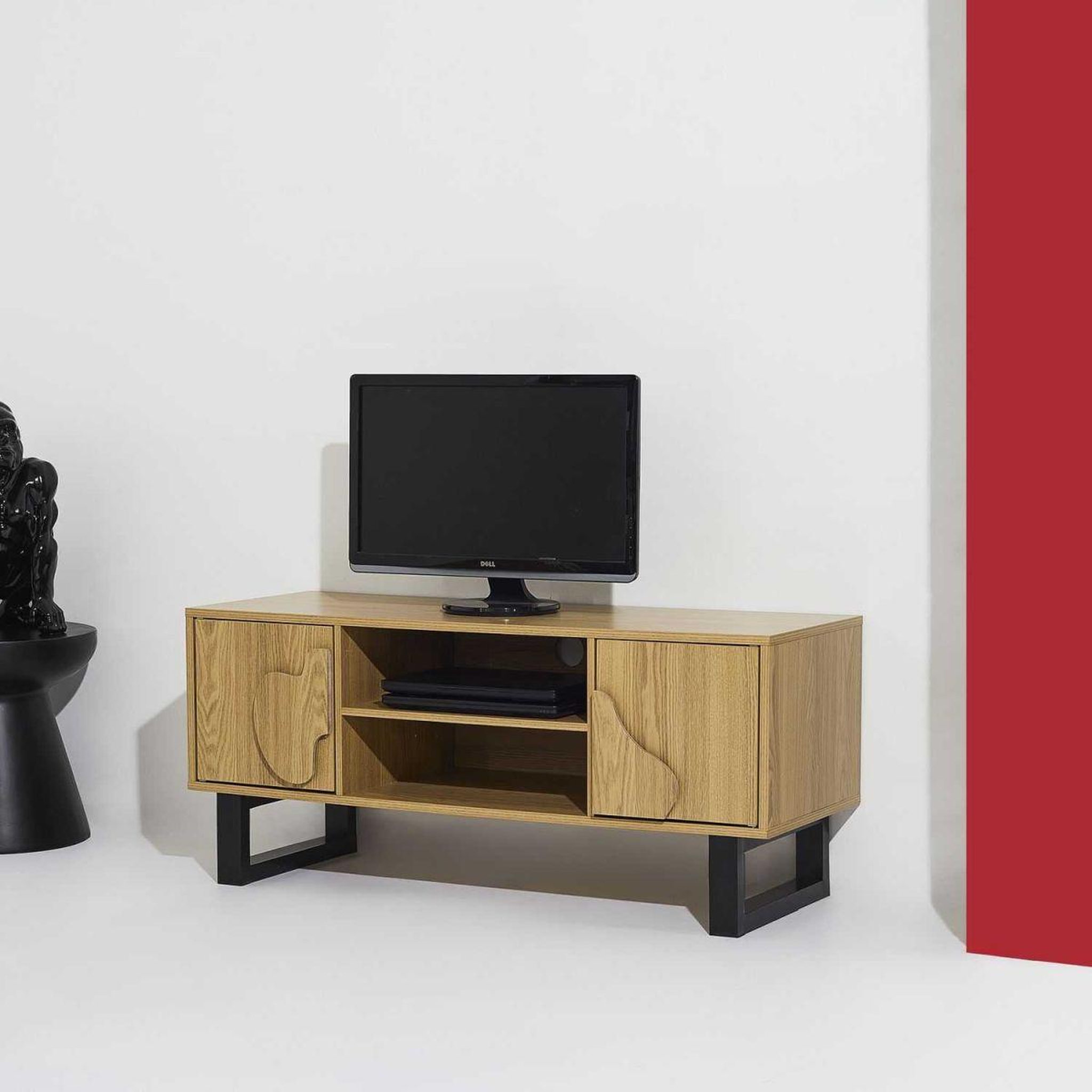 Voir la diapositive 6 : The Home Deco Factory Meuble tv 2 portes  calypso  110cm marron