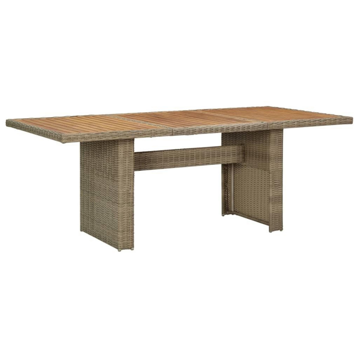 VIDAXL Table a manger de jardin Marron 200x100x74 cm Resine tressee