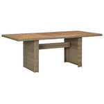 VIDAXL Table a manger de jardin Marron 200x100x74 cm Resine tressee