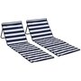 Voir la diapositive 1 : OUTSUNNY Lot de 2 tapis de plage rembourrés pliables - matelas de plage - dossier inclinable, rangement - métal polyester blanc bleu