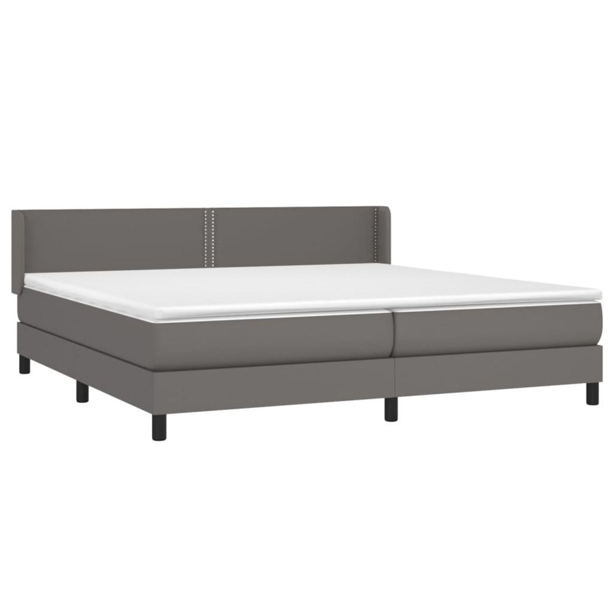 VIDAXL Sommier a lattes de lit avec matelas Gris 200x200 cm Similicuir