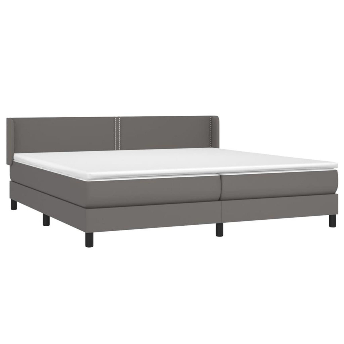 VIDAXL Sommier a lattes de lit avec matelas Gris 200x200 cm Similicuir