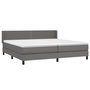 Voir la diapositive 3 : VIDAXL Sommier a lattes de lit avec matelas Gris 200x200 cm Similicuir