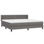 Voir la diapositive 3 : VIDAXL Sommier a lattes de lit avec matelas Gris 200x200 cm Similicuir