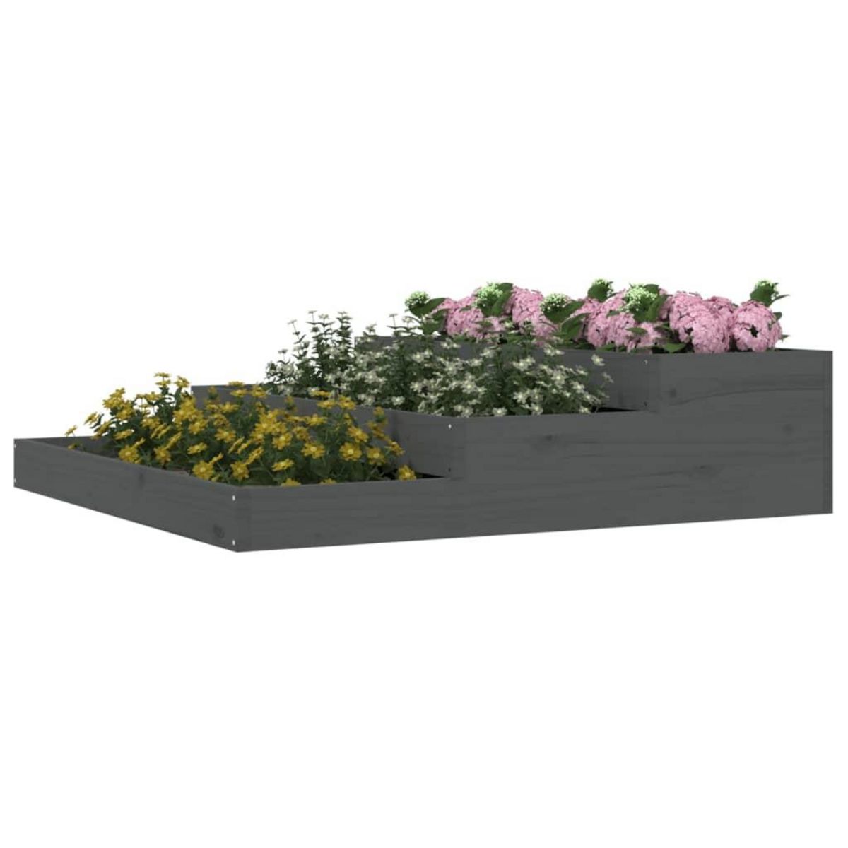 VIDAXL Jardiniere Gris 107x107x27 cm Bois massif de pin